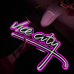 Insegna al Neon Personalizzata Vice City Rosa, Luci al Neon LED per Decorazione Murale, Alimentazione USB, Decorazione al Neon LED per Soggiorno e Ufficio - Product Image 1