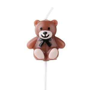 Bear Shaped Candle Cartoon Character Birthday Cake Decor For Kids Parties <b>Paraffin</b> Material - Product Image 4