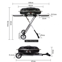 Barbecue à gaz sans fumée pliable pour camping et extérieur, avec four et gril, vente en gros