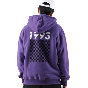 Últimas sudaderas con <span class=keywords><strong>capucha</strong></span> de Hip Hop para hombre de algodón 100% con estilo, Top con <span class=keywords><strong>capucha</strong></span> con estampado de letras de otoño púrpura con cuello bordado - Product Image 2