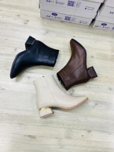 Bottes pour femmes à boucle et fermeture éclair, bottes décontractées à talon court, chaussures 5 cm 36-40, fabriquées en Turquie - Product Image 2