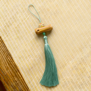 Bamboo Tassel Pendant Key Chain Cord Chinese Style Decorative Accessories For Bag Tea Set Individually Packaged - Product Image 3