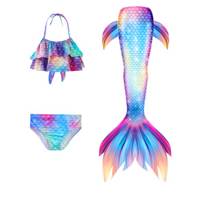 Gran oferta, 3 uds., disfraz de cola de sirena para niños, trajes de baño para niñas, traje de cola de sirena para niños, regalo de cumpleaños para niñas de 2 a 12 años - Product Image 4