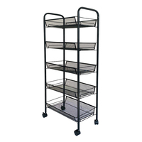 Étagère de cuisine à 5 niveaux, chariot de rangement métallique multi-niveaux, chariot de rangement multifonctionnel, étagère de rangement, chariot organisateur