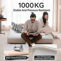 Matelas Gonflable avec Pompe Électrique Intégrée, Batterie, PVC Drop Stitch, 20 cm de Hauteur, pour Camping, Maison, Lit d'Invité, Vente en Gros