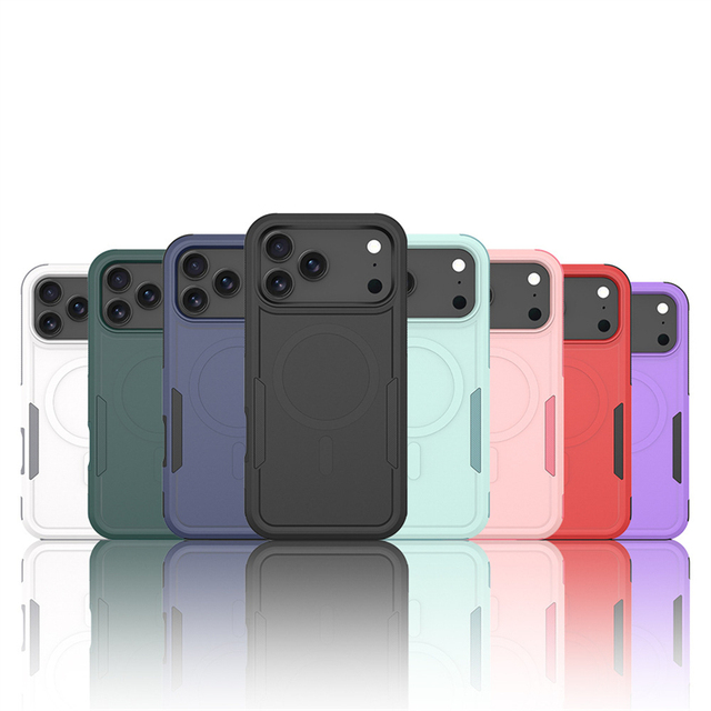 High Quality Business Hybrid Thickened 2 In1 Magnetic Phone Case for iPhone 17promax 16 15plus 14 13 Shockproof Phone Cover