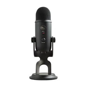Logitech mikrofon perekam dan Streaming USB profesional, mikrofon opsional Multi-Mode rekaman dan Streaming warna biru perak hitam