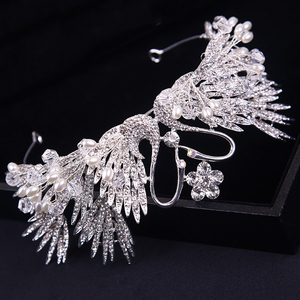 Nouvelle conception d'accessoires de mariage en forme de cygne pour la mariée, fabrication soignée, ensemble de bijoux raffiné, diadème, couronnes de diamants pour les reines, diadèmes - Product Image 5