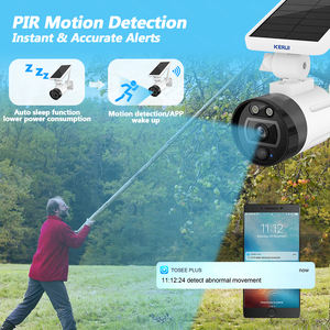 KERUI กล้องแบตเตอรี่ไร้สายพลังแสงอาทิตย์1080P 2MP,กล้อง IP รักษาความปลอดภัยกลางแจ้ง Wi-Fi กล้อง CCTV กันน้ำ Alexa Cloud IP66 - Product Image 5