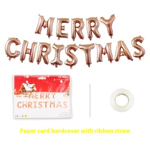 Venta al por mayor 16 pulgadas oro plata verde rojo Feliz Navidad carta papel de aluminio globos Banner decoraciones para fiesta de Navidad globo - Product Image 5