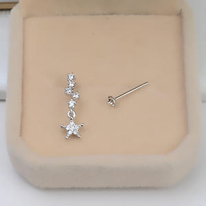 Boucles d'oreilles en argent S925 Wenchi en forme de cœur pour femmes, accessoires DIY avec perles 8-9, support en or 18 carats, bijoux personnalisés, modèle 16218 - Product Image 3