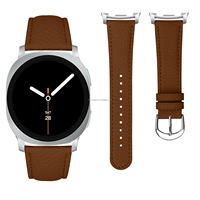 NEXVOGUE Gelang Kulit Coklat dengan Gesper Pin untuk Jam Tangan 8 22mm Kompatibel Tali Jam Tangan Wanita Pria