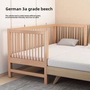 Grande rambarde de lit en bois de hêtre personnalisée pour garçon célibataire Chevet de bébé élargi en bois massif épissé pour le salon des enfants - Product Image 5