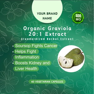 100% extrait organique pur de Graviola 20:1 capsule à base naturelle marque privée directe du fournisseur indien - Product Image 2