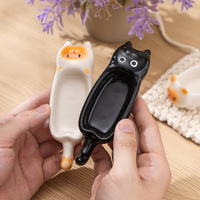 Bol en céramique créatif à saveur de chat siamois peint à la main porte-baguettes multifonctionnel de petite taille pour le trempage domestique