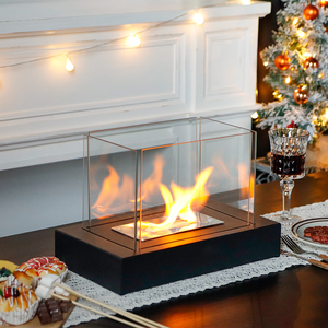 <span class=keywords><strong>Caminetto</strong></span> da Tavolo Ecologico a <span class=keywords><strong>Bioetanolo</strong></span>, Decorativo in Metallo Nero Elegante per Arredamento Festivo - Product Image 2