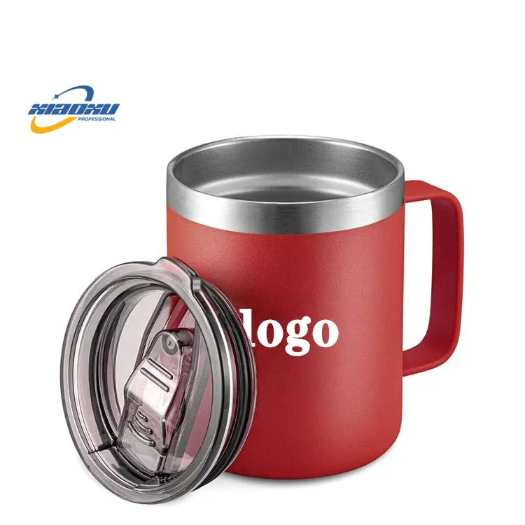 Xiaoxu 500 ml logo klappdeckel doppelwandig isoliert edelstahl wiederverwendbar benutzerdefinierter kaffee-wasserbecher mit deckel