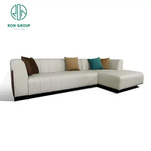 italian office furniture sofa modern designs genuine leather L shape corner living room home luxury fabric executive sofa set