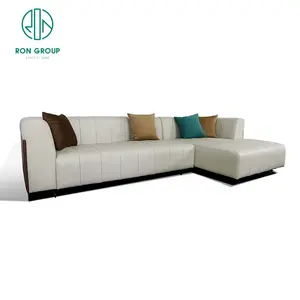 Sofá <span class=keywords><strong>italiano</strong></span> de cuero auténtico con forma de L para sala de estar, muebles de oficina, diseño moderno, sala de estar, sala de estar, conjunto de sofá ejecutivo de tela de lujo - Product Image 3