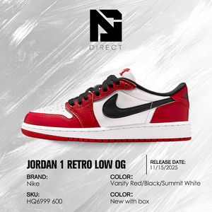 Air Jordan 1 Retro Low Og Gs 'Chicago' 2025, Zapatos Deportivos para Niños, Estilo Baloncesto, Casuales, con Cordones, Transpirables - Product Image 6