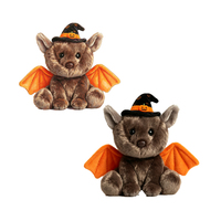 Mainan Mewah Unik untuk Halloween, Boneka Sapi Highland, Hewan Liar, Boneka Lembut Kelelawar, Kelinci Putih dengan Topi Labu, Dekorasi Halloween