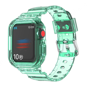 Funda protectora de correa de banda deportiva resistente con correa de silicona transparente TPU correa de reloj banda transparente para Apple Watch 7 41mm 45mm - Product Image 6