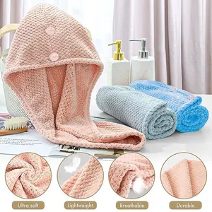 Vente en gros de turban en microfibre pour séchage rapide SPA personnalisé super absorbant pour séchage des cheveux serviette de salon pour femmes