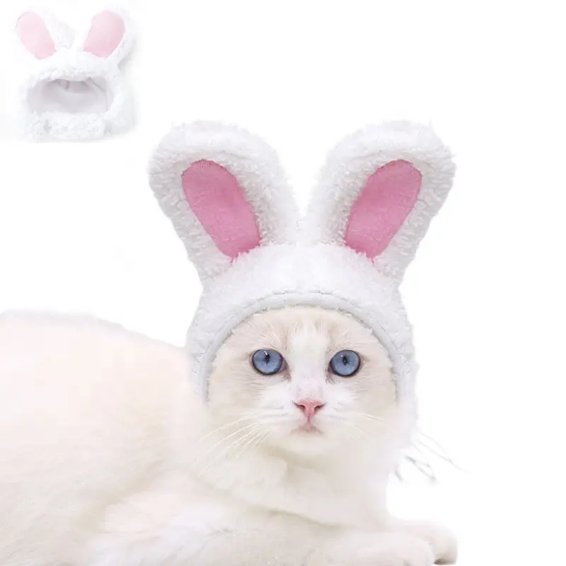 Pet Hat Dog Cat Headgear Thỏ Crossover Hat Mèo Mũ Tai Thỏ Dress Up Pet Phục Sinh Bow Tie