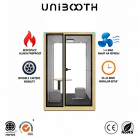 Cabines de travail modernes et mobiles UNIBOOTH, durables, multifonctionnelles, insonorisées, pour la maison, le bureau, l'hôtel, le centre commercial, le bâtiment de bureaux, l'école