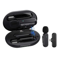 Microphone d'enregistrement de Studio professionnel longue durée de vie de la batterie caméra à condensateur sans fil Microphone boîte de charge fonction Portable