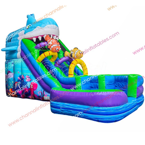 Tobogán Acuático Inflable Curvo para Niños, Castillo de Salto Triangular para Escalada, Estructura de Juguetes al Aire Libre - Product Image 2