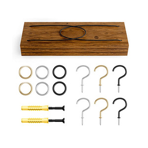 Étagères murales rustiques en bois à double niveau <span class=keywords><strong>avec</strong></span> design triangulaire en <span class=keywords><strong>corde</strong></span> pour plantes - Product Image 5