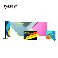 Stand publicitaire modulaire personnalisable DIY pour salon professionnel avec écran TV et éclairage annulaire factice