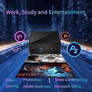 Mini PC pour entreprise, processeur Intel <span class=keywords><strong>I5</strong></span>-1235U de 12e génération (Ryzen 7 <span class=keywords><strong>5700U</strong></span>), 16 Go de RAM, 512 Go de SSD, graphismes intégrés, Wi-Fi 6, Windows - Product Image 4