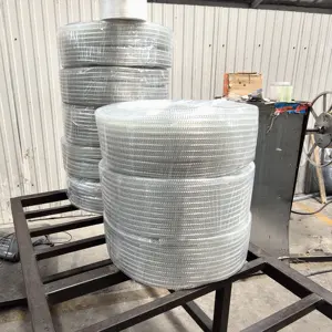 YUEHUA selang diperkuat PVC fleksibel, pipa kawat baja Spiral pegas bening kualitas tinggi untuk dijual