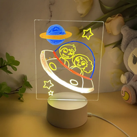 Tableau d'affichage lumineux LED en acrylique transparent DIY avec support, alimenté par USB, pour messages et notes, effaçable à sec