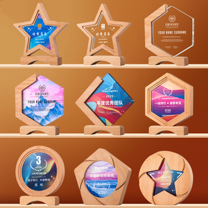 DEMO Blank K9 cristallo di legno premi di vetro in legno massiccio trofeo di Sport placche da competizione con Base in legno per i <span class=keywords><strong>regali</strong></span> Souvenir dei dipendenti - Product Image 6