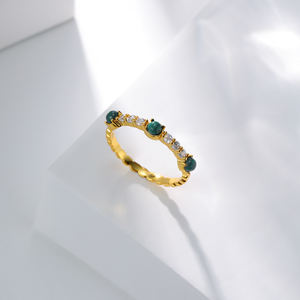 Anillos Apilables de Plata S925 con Baño de Oro de 18K, Minimalistas, con Circonitas, Certificados, Antideslustre, para Mujer, Venta al Por Mayor, Personalizables - Product Image 3