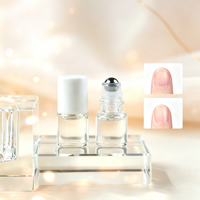 Botol Minyak Esensial Transparan 2ml, Bentuk Silinder, Sampel Kecil, untuk Nail Art, Minyak Ujung Jari, Dilengkapi Pipet