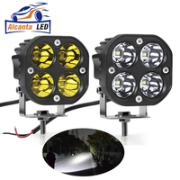Lampe de travail à LED 40W 3 pouces jaune blanc étanche pour tout-terrain 4x4 Spot carré pour phares de voitures Accessoire