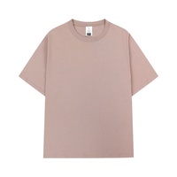 T-shirt homme tendance à manches courtes et épaules tombantes, en coton peigné double fil teint en masse 240G, coupe ample, couleur unie, collection été