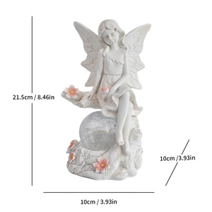 Estatua <span class=keywords><strong>de</strong></span> Hada <span class=keywords><strong>de</strong></span> Resina con Globo <span class=keywords><strong>de</strong></span> Luz LED <span class=keywords><strong>de</strong></span> Cristal, Adorno <span class=keywords><strong>de</strong></span> Jardín con Energía Solar, Figura <span class=keywords><strong>de</strong></span> Ángel, Decoración para Patio, Césped y Jardín - Product Image 3