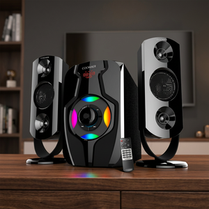 Heavy Bass Sub Woofer Home Theater Wooden 2.1 Multimedia Bt <b>Speaker</b> Sound System - Product Image 3