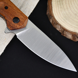 Couteau pliant de poche multifonction en acier N690CO, lame EDC, manche en bois de rag, camping en plein air, chasse, survie - Product Image 5