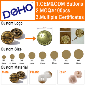 Bottoni Personalizzati in Metallo con Logo, Lega di Zinco, Ottone Dorato 12mm-20mm, Rivetti per Giacche e Pantaloni, Bottoni per Jeans Senza Nichel - Product Image 4
