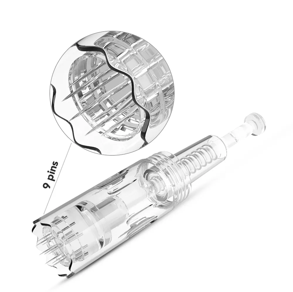 China Factory Microneedle Tips Derma Pen Needle Cartridges Screw Needle Tip 9 12 24 36 42 Nano 3D Micro Needling Derma Pen