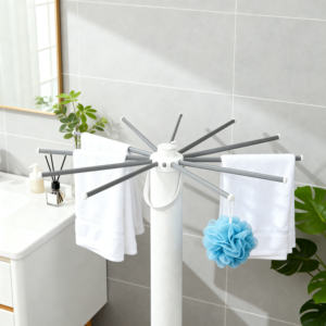 Séchoir à <span class=keywords><strong>linge</strong></span> en métal sur pied, pliable, rotatif, multifonctionnel, mobile, en gros - Product Image 3