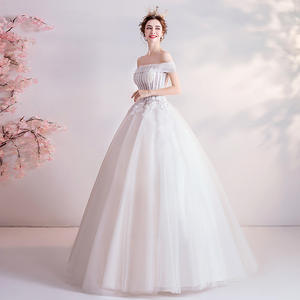 جديد وصول مقوس دانتيل عقدة فستان الزفاف ألف خط الكرة ثوب الزفاف اللباس - Product Image 3