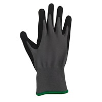 Guantes de Trabajo de Alta Calidad con Recubrimiento de Nitrilo Gris Negro 15G, Acabado Arenoso, Transpirables, Duraderos y Antideslizantes para Protección de Manos en Fábrica