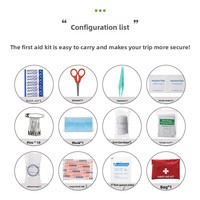 Trousse de premiers secours rouge en tissu Oxford pour l'exportation, kit médical d'urgence pour la famille, les voyages en voiture et la survie en extérieur, lot de 12 pièces, idéal comme cadeau